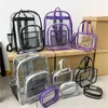 Backpack Transparent PVC Set Bag Waterproof Unisex Solid Clear Couple Fashion Large Capacity Bagback