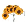 Fiori decorativi 100 pezzi Accessori per bouquet da bambino per interni di fiori di simulazione girasole artificiale