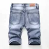 Pantaloncini da uomo Pantaloncini in denim estivi da uomo Fahson Hole Jean Shorts Bermuda Skateboarding harem da uomo da jogging caviglia onda a strappo lunghezza al ginocchio plus size J240325