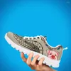 Casual Shoes INSTANTARTS Light Brown Bohemian Cartoon Pig Design Sneakers White Soft Sole Lace-Up Animal Print Zapatos