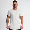 Muscleguys Plain Clothing Fitness T Shirt Men o-hal T-shirt bomull Bodybuilding Tee Shirts Slim Fit Tops Gym Tshirt Homme 240318