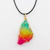 Pendant Necklaces Wire Wrap Rainbow Irregar Ore Fluorite Crystal Energy Stone Healing Amethyst Gift Necklace Wholesale Drop Delivery J Otpnd