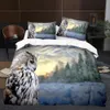 Owl Boys Youth Duvet Rei Rainha Cool Preto Nighthawk Safari Wildlife Tampe Cão de Bird Bird Animal Polyster Bedding Set