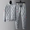 Winter Men Parka Set Outdyar Overcoat+Cott Pants Suit 2023 Casual Warm 2 PCS Parkas Sets Slim Fit Tracksuit Mens Clothing 266X#