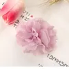 Flores decorativas 10 Pçs/lote 6.5 CM Artesanal 3D Organza Chiffon Tecido Artificial Falso Rosa Flor Vestido de Noiva Chapéus Broche de Cabeça DIY