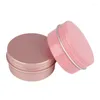 Flaskor 100 st rosa bärbara aluminium tennburk med skruvlock 50 ml/1,76 oz runda påfyllningsbara behållare för kosmetisk läpp