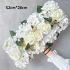 Dekorativa blommor 4st bröllopsväg citerat silke ros pion hortensia diy välvd dörr blomma rad fönster t station dekoration