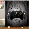 Curtains Funny Gamer Shower Curtain Classic Video Gaming Device Modern Cloth Polyester Fabric Waterproof Bathroom Decor with Hooks