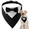 Vêtements pour chiens Collier de smoking Bandana Noeud papillon Respirant Écharpe de cou réglable pour les fêtes de mariage Anniversaires