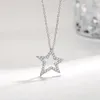 Collana in argento con stella a cinque punte da donna dal design minimalista e unico Sensazione di luce Lusso Instagram Catena versatile per colletto come regalo Migliore amica g