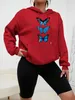 Creative Butterfly Design Print Femmes Hoodie Street Sweat-shirt décontracté Fashion Floy Fleep Pocket Pocket Femme Femme Femme 240313