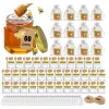 Pots 1.5OZ 60Pack hexagone Mini pots de miel en verre avec trempette en bois couvercles dorés pendentifs abeille dorés Jutes parfaits pour les douches de bébé