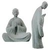 Dekoracje ogrodowe 2 szt. Mikro krajobraz Buddha Statua Mała mnich mała figurka ozdoby kamienne figurki