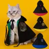 Vestes PAWPAW Magic School Cosplay pour chats et chiens, cape pour animaux de compagnie, Costumes d'halloween, chemise blanche, vêtements pour chats, Robe de magicien