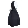 Abiti da festa Donna Abito da cameriera letterario medievale Vita alta Colletto quadrato Manica a sbuffo Finiture trasparenti Con lacci Bowknot Color block