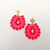 Dangle Earrings Beaded Water Drop Originality Crystal Flowers Red. Hand Knitting Bohemia Alloy Fashion Simple Rice Bead