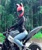 NITRINOS Brand Motorradhelm Integralhelm mit Katzenohren Vier-Jahreszeiten-Rosafarbe6311273