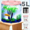 Tanks Home Office Desktop Aquarium Halve Maan Desktop met grote capaciteit Acryl Mini Nano Luchtpomp Led-licht Ingebouwd aquarium