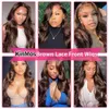 Kinmos 13x6 26 Inch Chocolate Brown Body Wave Lace Front Wigs Human Wig Pre Plucked with Baby Hair Natural Hairline