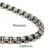 Ожерелья с подвесками из чистого титана, ожерелье-цепочка в форме коробки, 3 мм, мужские, унисекс, неаллергенный, для ухода за кожей, здоровый размер, полный, легкий, анти-500 мм