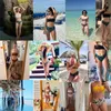 Maillots de bain pour femmes Léopard Bikini Taille Haute Maillot De Bain Femmes 2024 Push Up Bandeau Hors Épaule Plage Maillot De Bain Brésilien