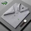 Polo haut de gamme pour hommes, broderie Pure Cott, printemps/été coréen, Versi Busin, décontracté, bord à rayures, manches courtes, q35h #