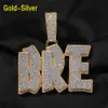 Hip Hop Gold Silber Farbe A-Z Buchstaben Anhänger Herren Halskette voller Zirkon Schmuck