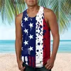 America Natial Flag 3D Fi Tank pour hommes Summer Sleevel Streetwear Homme Gilet Lâche Casual Col rond Tops Grande Taille 6XL z0Vn #