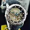 INVICTO montre de sport à Quartz pour hommes Zeus bande métallique squelette cadran clair montre heure du monde pleine fonction fermoir pliant 51mm