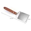 Spatule à Steak en acier inoxydable, grattoir à crêpes, retourneur de gril, pelle à Pizza frite au bœuf avec manche en bois, outils de cuisine pour barbecue, vente en gros