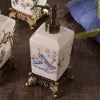 Dispensadores estilo chinês cerâmica loção garrafa vintage portátil loção shampoo água engarrafamento doméstico dispensador de sabão acessórios do banheiro