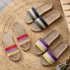 Tofflor sommar mode lin kvinnor och män casual linne skor hem non-halp flip flops inomhus öppna tå sandaler