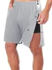 Men's Shorts Men Tear Away Basketball Elastic Waist Split Button Post Short Pants Casual Athletic Joggers With Pockets