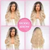 Haircube 13x4 Highlight Side arting Long Curly HD Lace Front Wig Pre Plucked耐熱性合成ウィッグ26インチ