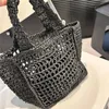 Small Tote Bag Designer Bag Straw Bag Beach Bag Mesh Hollow Woven For Summer Straw Bag Black Apricot Woven Bag Vacation Bag Shopping Bag