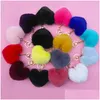 Sleutelhangers Lanyards Hart Pompoms Sleutelhanger Regenboog P Ballen Sleutelhangers Decoratieve Hanger Voor Vrouwen Tas Accessoires Auto Mode Sleutelhanger Otojo