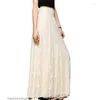 Skirts Womens Lace Half Length Dress Hollow-out Long Swing Umbrella Skirt High Waist Slim Fit