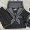Giyim setleri Japon okul üniforma kız jk takım elbise seksi kötü kız kıyafetleri gri kravat siyah üç temel denizci kadın artı boyutu kostüm