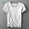 Men Summer Fi Japan Style Gamboo Cott Solid Color Shirt Shirt T-Shirt Male Disual Disual Simple Thin Tee Tshirts 66rz#