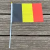Accessoires xvggdg 100 stuks 14*21 cm belgië hand vlag Promotie Groothandel Kleine belgië Zwaaien Nationale banner