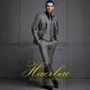 Busin Men's Suit 3-stycken Set Jacket Pants Vest Wedding Groom Tuxedo Formella kökläder Slim Fit Blazer Q6AB#