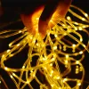 Decorations 500LED Outdoor LED Solar Tube Rope Fairy Light Waterproof Christmas Decoration String lamp For Garden Fence Yard Balcony