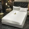 Juego de ropa de cama de seda de morera natural de mezcla de alta gama, juego de funda nórdica sedosa de satén de lujo tamaño Queen con sábanas, juego de cama King Size 240313