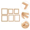 Ramar 6 datorer PO Frame Model Ornament House Mini Decoration Supplies Toddler Träleksaker Mikrolandskap Decors utanför utomhus