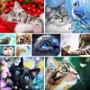 Numéro Animal Cat Coloring by Numbers Peinture Complete Kit Paignes d'huile 40 * 50 planches par numéro de décoration intérieure Artisanat pour adultes Art mural