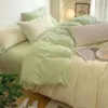 Korean Style Bedding Set Boys Girls Twin Queen Size Duvet Cover Flat Sheet Pillowcase Bed Linens Kids Adult Fashion Home Textile 240313