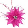 Broşlar el yapımı pembe tüy çiçeği kadınlar için hediye aksesuarları ziyafet düğün çay partisi mücevher tasarımcısı broş pimi tüylü