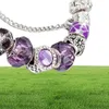 Mystérieux bracelet pendentif contre le trèfle violet de charme violet adapté à p.