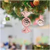 Dekoracje świąteczne impreza Fałszywe cukierki w kolorze świątecznym ozdoby drzew świąteczne wiszące z smyczką projektem dla zestawu upuszczania OTPJM