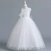 Girl Dresses 5-14 Years Tulle Long Teenagers For Children's Party Clothing Kids Evening Formal Prom Bridesmaid Wedding Gowns